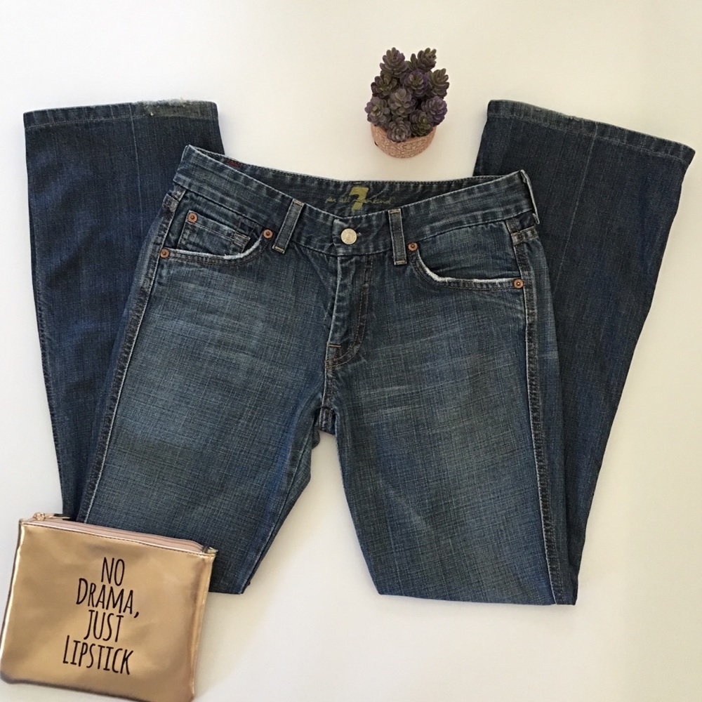 Pink A Pocket 7 FOMK Waist 31” Blue Tinted Jeans - Picture 2 of 4